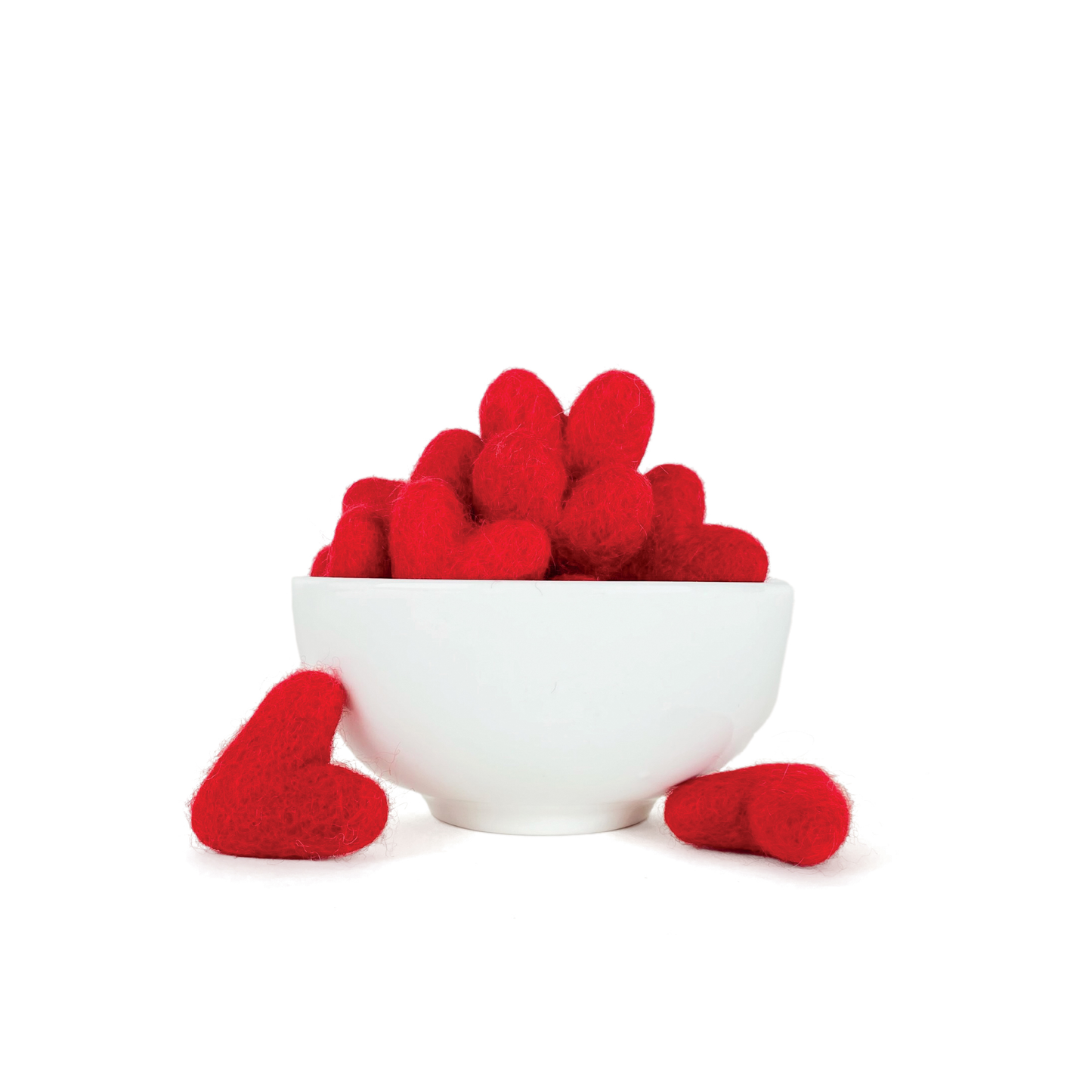 Sheep Farm Felt - Red Hearts- Set of 20