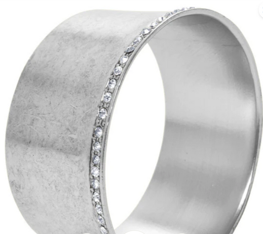 Karine Sultan Large Bangle Bracelet Trimmed in Crystals by Karine Sultan