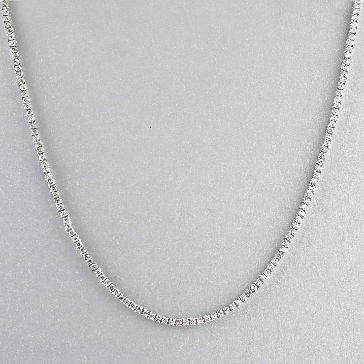 Eugenie 18" 2mm Claw Set Cubic Zirconia Tennis Necklace: Silver
